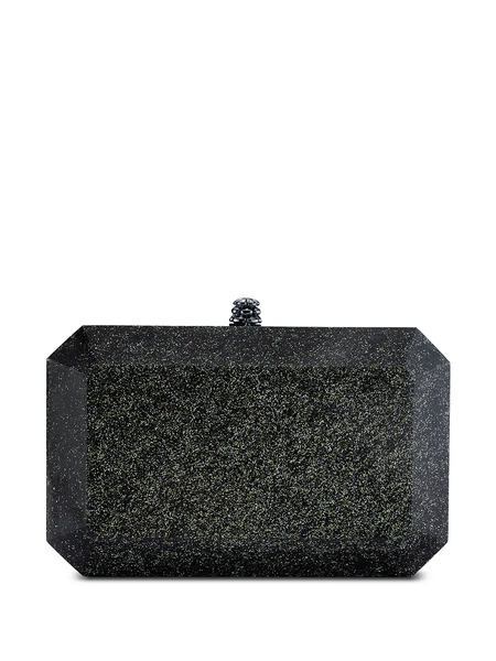  Tyler Ellis Medium Perry Glitter Medley Acrylic Clutch Bag - Black 
