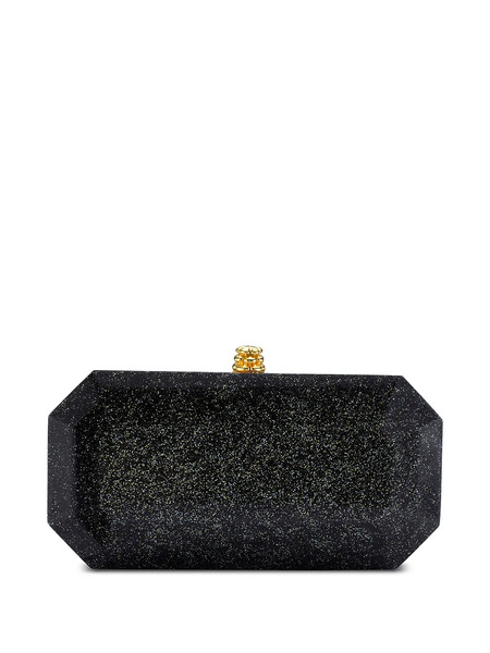  Tyler Ellis Small Perry Glitter Clutch Bag - Black 