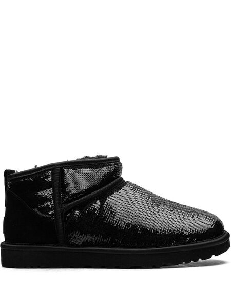  Ugg Classic Ultra Mini mirror Ball Black Boots 