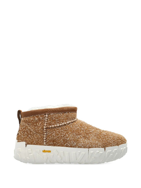  Ugg Classic Ultra Mini Suede Textured Boots - Brown 