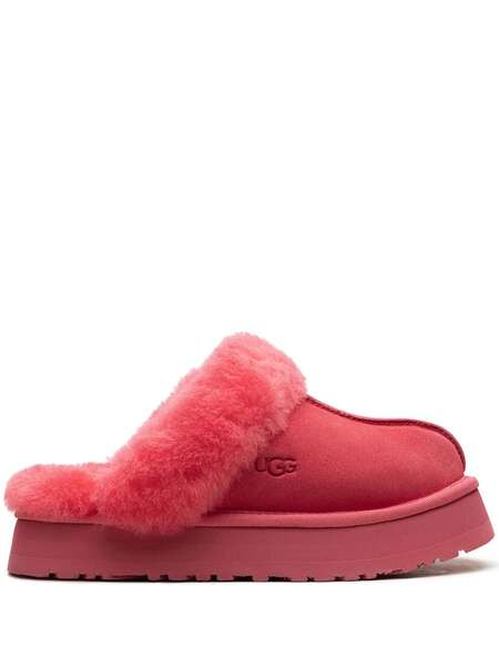  Ugg Disquette Shearling Platform Slippers - Pink 