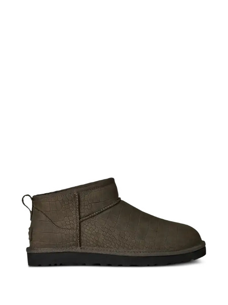  Ugg Embossed Stitching Leather Boots - Brown 