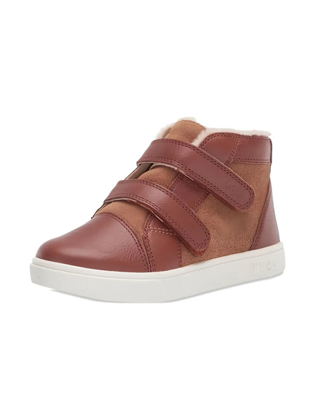  Ugg Kids Rennon Ii Td Leather Suede Double-strap Sneakers - Brown 