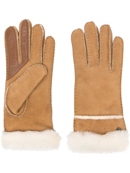  Ugg Logo Plaque Gloves - Brown 