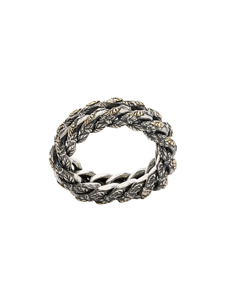  Ugo Cacciatori Rope Intertwined Ring - Silver 