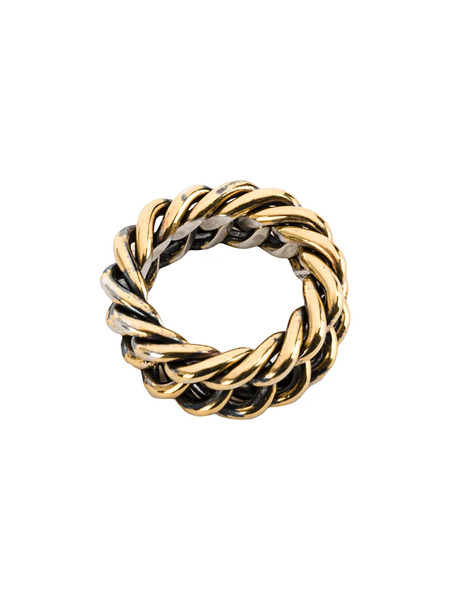  Ugo Cacciatori Woven Interlocking Ring - Gold 