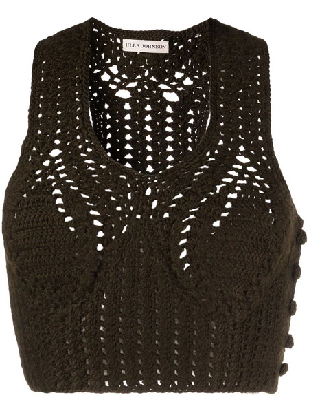  Ulla Johnson Belle Knitted Bra Top - Green 