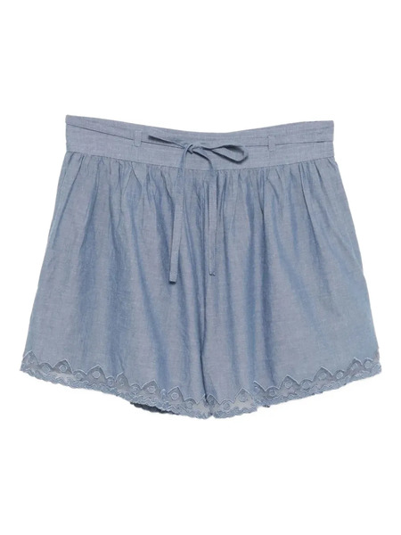  Ulla Johnson Elowen Lace-trimmed Gathered Shorts - Blue 
