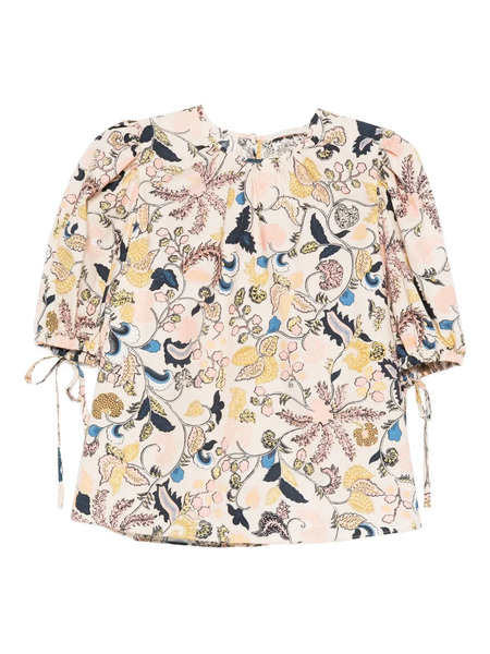  Ulla Johnson Floral-print T-shirt - Neutrals 