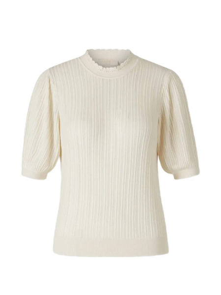  Ulla Johnson Gemma Ribbed-knit T-shirt - Neutrals 