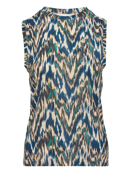  Ulla Johnson Ines Printed Sleeveless Vest - Blue 