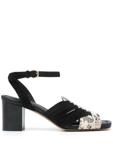  Ulla Johnson 75mm Snake-print Sandals - Black 