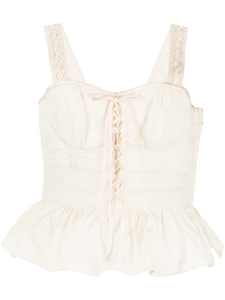  Ulla Johnson Peplum-hem Cotton Blouse - Neutrals 