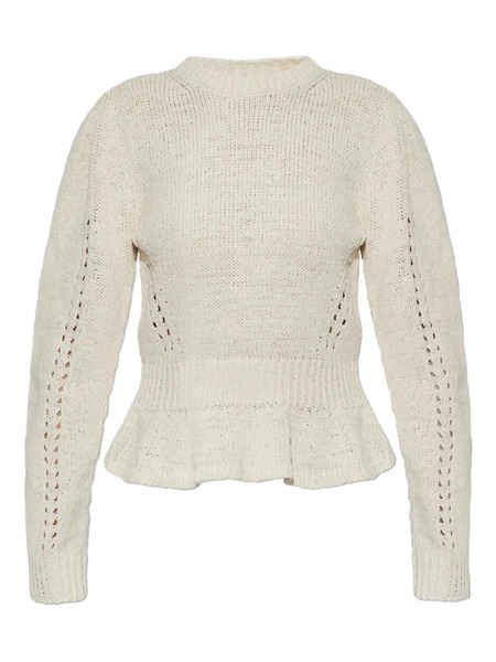 Ulla Johnson Peplum Puff-sleeve Sweater - Neutrals 