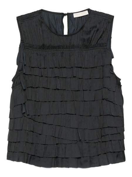  Ulla Johnson Quinn Tiered Ruffle Top - Black 