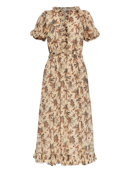  Ulla Johnson Rosamunde Floral Midi Dress - Neutrals 