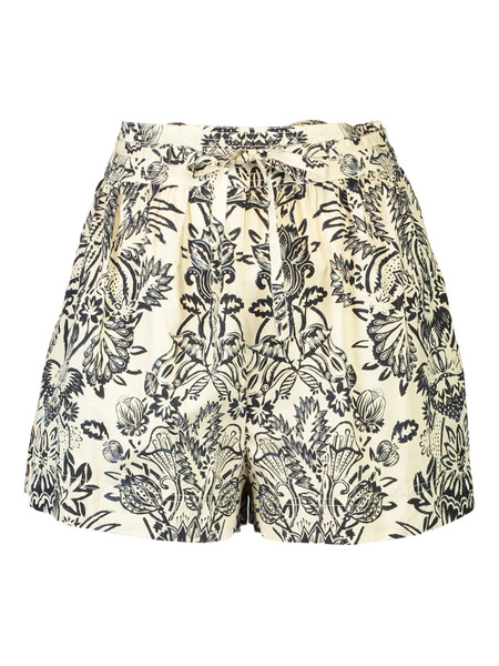  Ulla Johnson Rowan Belted Floral Shorts - Neutrals 