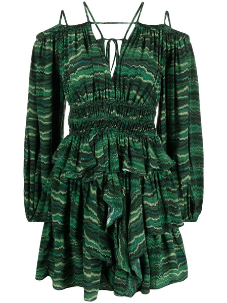  Ulla Johnson Silvia Off-shoulder Silk Minidress - Green 