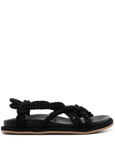  Ulla Johnson Suri Twisted Rope Sandals - Black 
