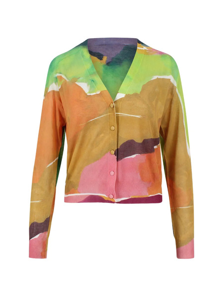  Ulla Johnson V-neck Print Cardigan - Orange 