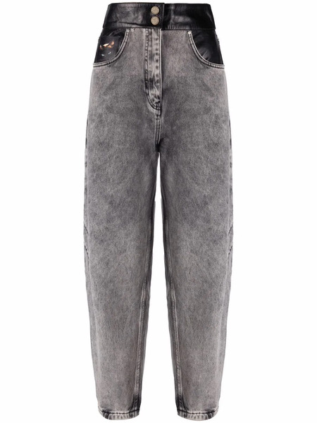  Ulyana Sergeenko High-waisted Faded Jeans - Black 