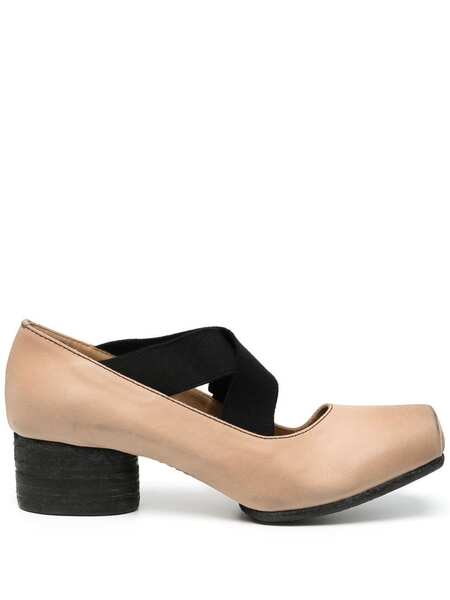  Uma Wang Ballerina Square Toe Elasticated Pumps - Brown 
