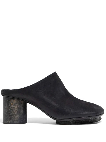  Uma Wang Block-heel Leather Mules - Black 