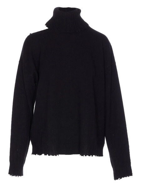  Uma Wang Cutout Distressed Sweater - Black 