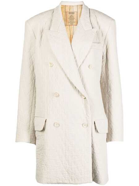  Uma Wang Double-breasted Tailored Coat - Neutrals 