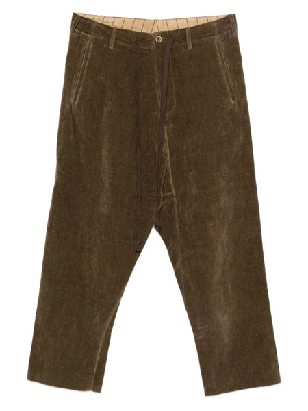  Uma Wang Drawstring Corduroy Trousers - Brown 
