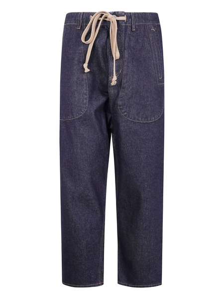  Uma Wang Drawstring Pocketed Straight-leg Jeans - Blue 