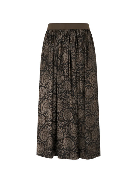  Uma Wang Floral-print Skirt - Black 