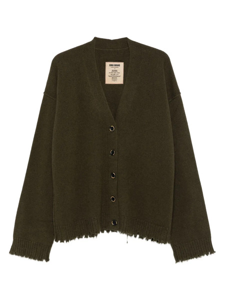  Uma Wang Frayed Buttoned Cardigan - Green 