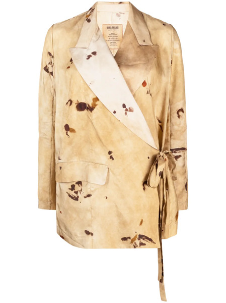  Uma Wang Graphic-print Side-fastening Blazer - Brown 