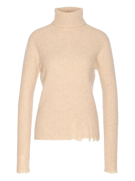  Uma Wang High-neck Ribbed Cashmere Sweater - Neutrals 