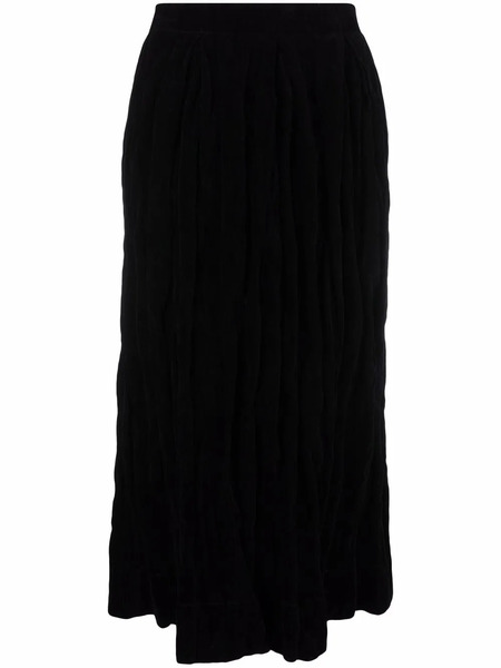  Uma Wang High-waisted Velvet-effect Skirt - Black 
