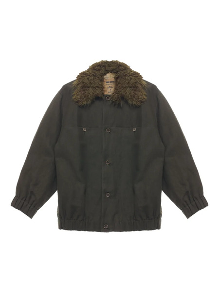  Uma Wang Juel Faux-fur Collar Linen-wool Jacket - Brown 