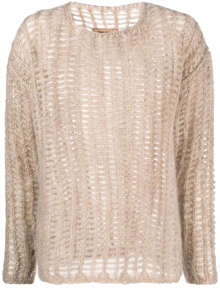  Uma Wang Open-knit Crew Neck Jumper - Neutrals 
