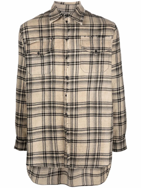  Uma Wang Oversized Check Shirt - Neutrals 
