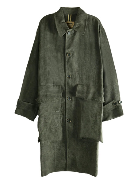  Uma Wang Patch-pocket Linen Coat - Grey 