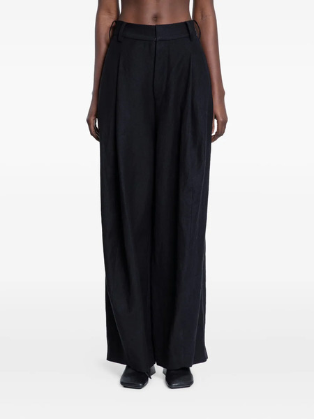  Uma Wang Paw Pleated Trousers - Black 