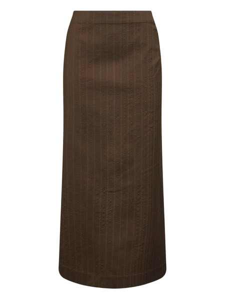 Uma Wang Pinstripe Button Skirt - Brown 