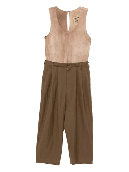  Uma Wang Pleated Cropped Trousers - Brown 