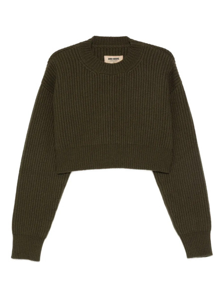  Uma Wang Ribbed Cropped Sweater - Green 