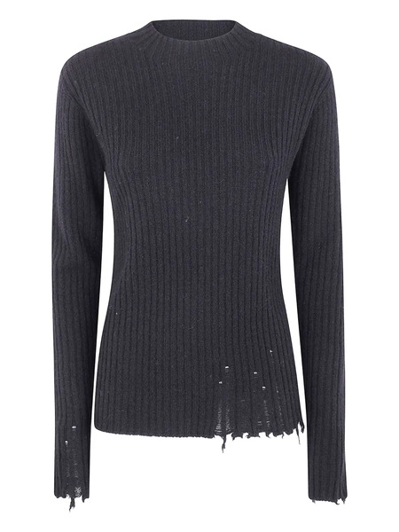  Uma Wang Ribbed Frayed-hem Sweater - Blue 