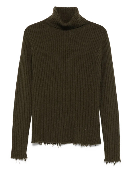 Uma Wang Ribbed Frayed-hem Sweater - Green 