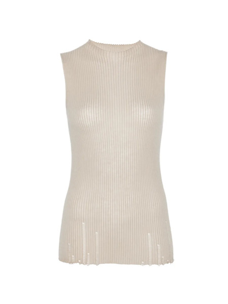  Uma Wang Ribbed Sleeveless Top - Neutrals 