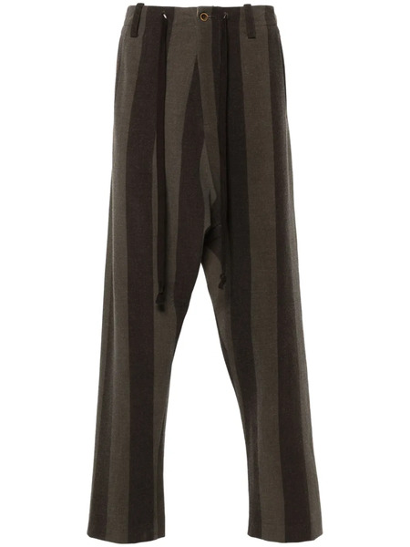  Uma Wang Striped Trousers - Brown 