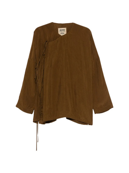  Uma Wang Tie Detail Blouse - Brown 