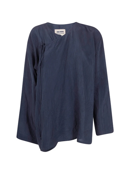  Uma Wang Tie-side Blouse - Blue 